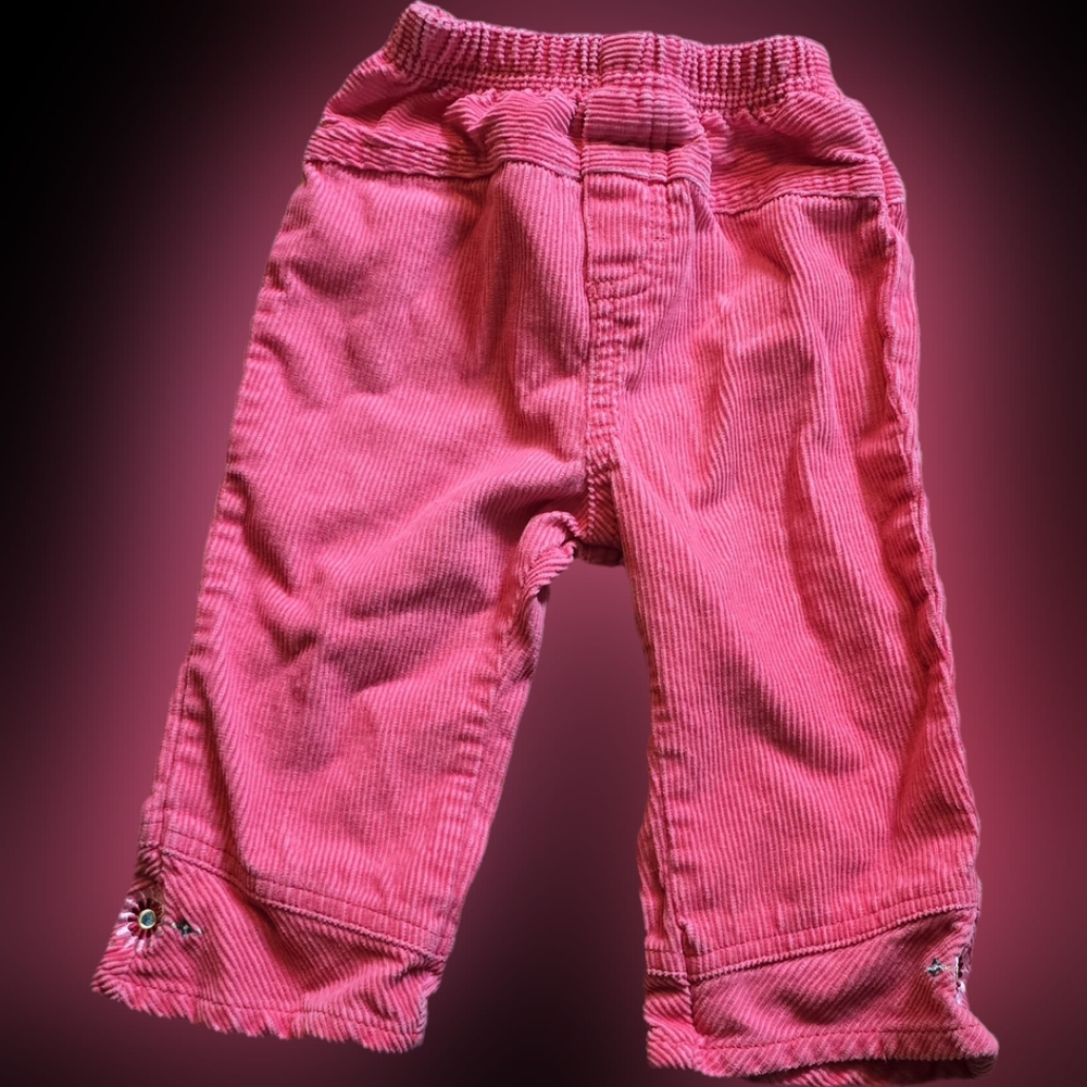 Y2K Oshkosh Pink Corduroy Floral Pants